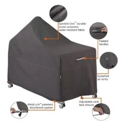 Classic Accessories® - Ravenna™ Dark Taupe Large BBQ Grill Dome With Side Table Cover (60"L X 30"W X 50"H) -Summit Trails 55 420 015101 ec 11