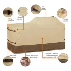 Classic Accessories® - Veranda™ Pebble Medium Island Grill Top Cover For Side Grill Head (78"L X 37"W X 48"H) -Summit Trails 55 625 031501 00 12