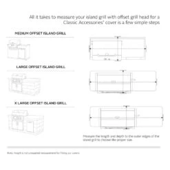 Classic Accessories® - Veranda™ Pebble Medium Island Grill Top Cover For Side Grill Head (78"L X 37"W X 48"H) -Summit Trails 55 625 031501 00 18