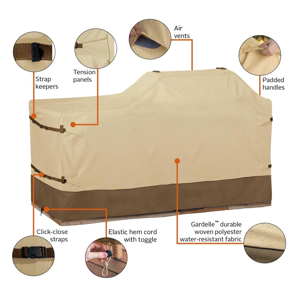 Classic Accessories® - Veranda™ Pebble Large Island Grill Top Cover For Side Grill Head (86"L X 37"W X 48"H) 19 Classic Accessories® - Veranda™ Pebble Large Island Grill Top Cover For Side Grill Head (86"L X 37"W X 48"H) - Image 17