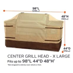 Classic Accessories® - Veranda™ Pebble X-Large Island Grill Top Cover For Center Grill Head (98"L X 44"W X 48"H) -Summit Trails 55 630 051501 00 17