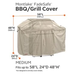 Classic Accessories® - Montlake™ Heather Gray Medium BBQ Grill Cover (58"L X 24"W X 48"H) -Summit Trails 55 660 036701 rt 12