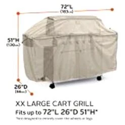 Classic Accessories® - Montlake™ Heather Gray XX-Large BBQ Grill Cover (72"L X 26"W X 51"H) -Summit Trails 55 663 066701 rt 14