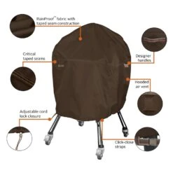 Classic Accessories® - Madrona™ Dark Cocoa Large Kamado Grill Cover (22"Dia X 40"H) -Summit Trails 55 729 046601 rt 13