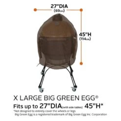 Classic Accessories® - Madrona™ Dark Cocoa X-Large Kamado Grill Cover (27"Dia X 45"H) -Summit Trails 55 730 056601 rt 12