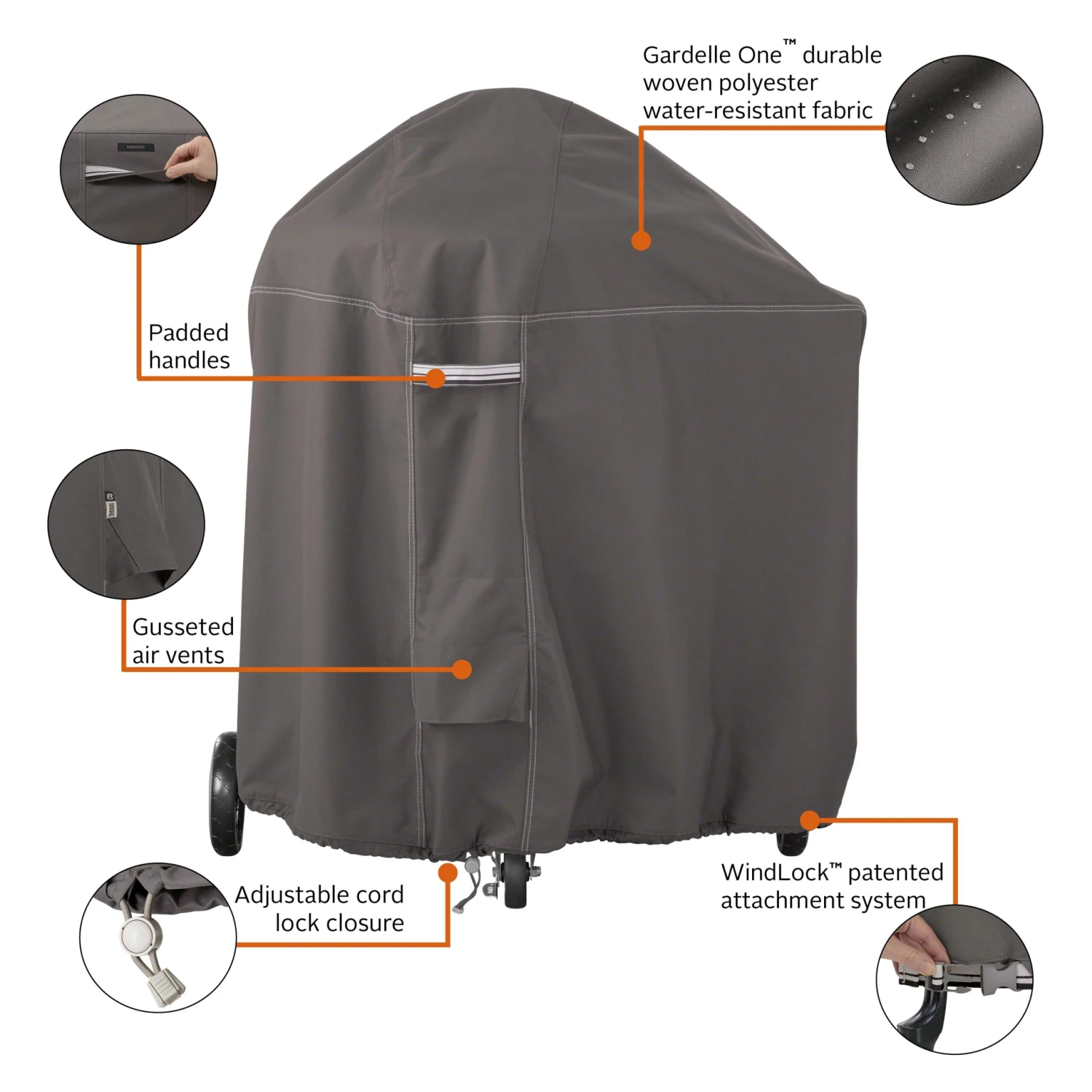 Classic Accessories® - Ravenna™ Dark Taupe X-Small BBQ Grill Cover For Weber™ Summit Grills (42"L X 38"W X 48"H) 12 Classic Accessories® - Ravenna™ Dark Taupe X-Small BBQ Grill Cover For Weber™ Summit Grills (42"L X 38"W X 48"H) - Image 10