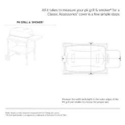 Classic Accessories® - Veranda™ Pebble PK Grill & Smoker Center Cover (34.5"L X 20"W X 35"H) -Summit Trails 55 971 011501 00 13