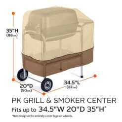 Classic Accessories® - Veranda™ Pebble PK Grill & Smoker Center Cover (34.5"L X 20"W X 35"H) -Summit Trails 55 971 011501 00 9