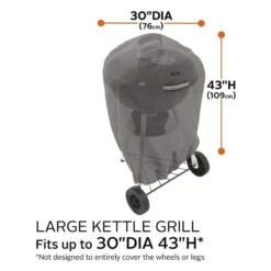 Classic Accessories® 55-998-045101-EC - Kettle Taupe BBQ Grill Cover For Kettle BBQ Grills (30"Dia X 43"H) -Summit Trails 55 998 045101 ec 12 1