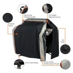 Classic Accessories® - SideSlider™ Black Large BBQ Grill Cover (64"L X 30"W X 48"H) -Summit Trails 56 274 031001 ec 9