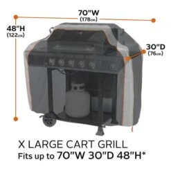 Classic Accessories® - SideSlider™ Black X-Large BBQ Grill Cover (70"L X 30"W X 48"H) -Summit Trails 56 276 051001 ec 10