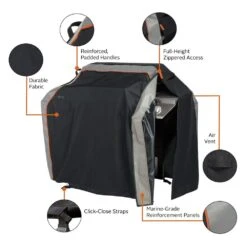 Classic Accessories® - SideSlider™ Black X-Large BBQ Grill Cover (70"L X 30"W X 48"H) -Summit Trails 56 276 051001 ec 11