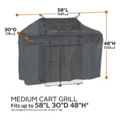 Classic Accessories® - Storigami Easy Fold Charcoal Black Medium BBQ Grill Cover (58"W X 30"D X 48"H) -Summit Trails 56 290 030401 ec 8