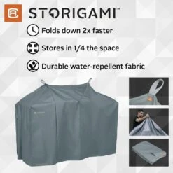 Classic Accessories® - Storigami Easy Fold Monument Grey Large BBQ Grill Cover (64"W X 30"D X 49"H) -Summit Trails 56 294 041001 ec 10