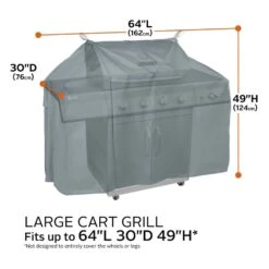 Classic Accessories® - Storigami Easy Fold Monument Grey Large BBQ Grill Cover (64"W X 30"D X 49"H) -Summit Trails 56 294 041001 ec 12
