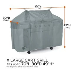 Classic Accessories® - Storigami Easy Fold Monument Grey X-Large BBQ Grill Cover (70"W X 30"D X 49"H) -Summit Trails 56 295 051001 ec 15