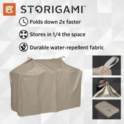 Classic Accessories® - Storigami Easy Fold Goat Tan Large BBQ Grill Cover (64"W X 30"D X 49"H) -Summit Trails 56 297 045801 ec 11