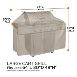 Classic Accessories® - Storigami Easy Fold Goat Tan Large BBQ Grill Cover (64"W X 30"D X 49"H) -Summit Trails 56 297 045801 ec 14