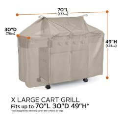 Classic Accessories® - Storigami Easy Fold Goat Tan X-Large BBQ Grill Cover (70"W X 30"D X 49"H) -Summit Trails 56 298 055801 ec 8