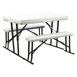 Faulkner® - Folding Picnic Table With 2 Benches
