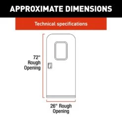 Lippert® - 26"W X 72"H Polar White Smooth Oblong Motorized Entry Door -Summit Trails v000145349 3
