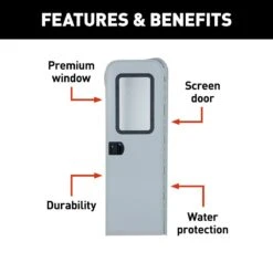 Lippert® - 26"W X 72"H Polar White Smooth Oblong Motorized Entry Door -Summit Trails v000145349 4